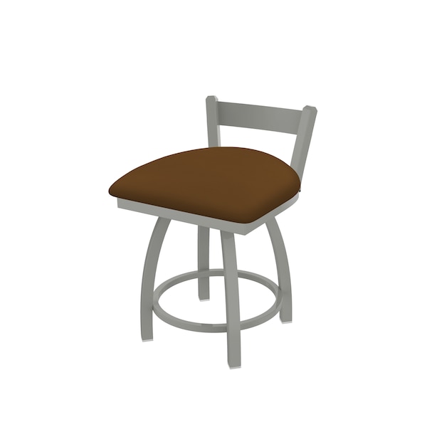 18" Low Back Swivel Vanity Stool, Nickel Finish, Canter Thatch Seat